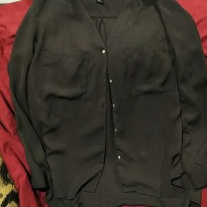 Chocolate brown shear blouse